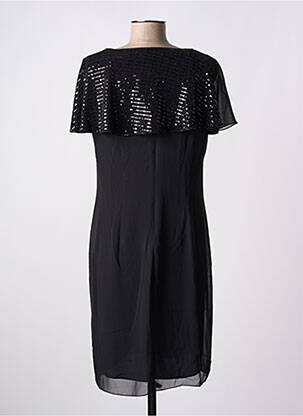 Robe mi-longue coupe fluide manches courtes noir CHRISTINE LAURE femme