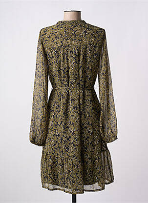 Robe courte coupe fluide manches longues vert B.YOUNG femme
