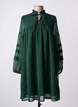 Robe courte manches longues manches longues vert B.YOUNG femme