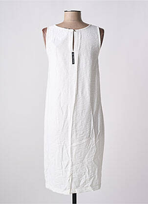 Robe mi-longue coupe fluide sans manche blanc POISSONS BLANCS femme