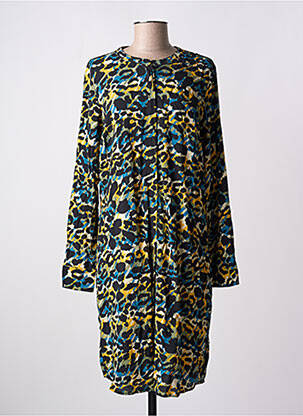 Robe mi-longue manches longues manches longues noir GEISHA femme