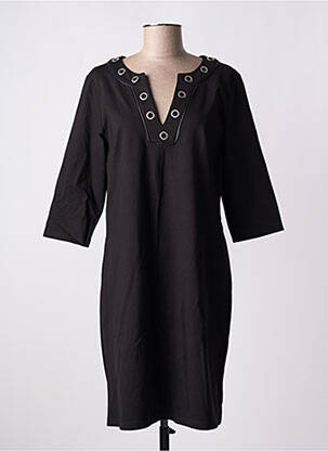 Robe mi-longue manches 3/4 manches 3/4 noir JULIE GUERLANDE femme