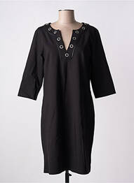 Robe mi-longue manches 3/4 manches 3/4 noir JULIE GUERLANDE femme