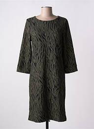 Robe mi-longue manches 3/4 manches 3/4 vert GEISHA femme
