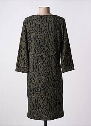 Robe mi-longue manches 3/4 manches 3/4 vert GEISHA femme