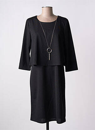 Robe courte manches 3/4 manches 3/4 noir DIANE LAURY femme