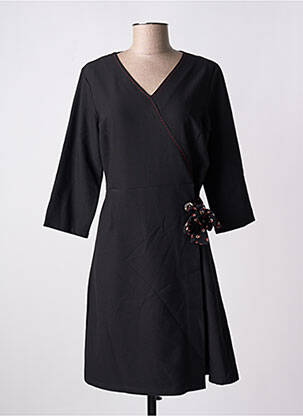 Robe courte manches 3/4 manches 3/4 noir LILI & CAROLINE femme