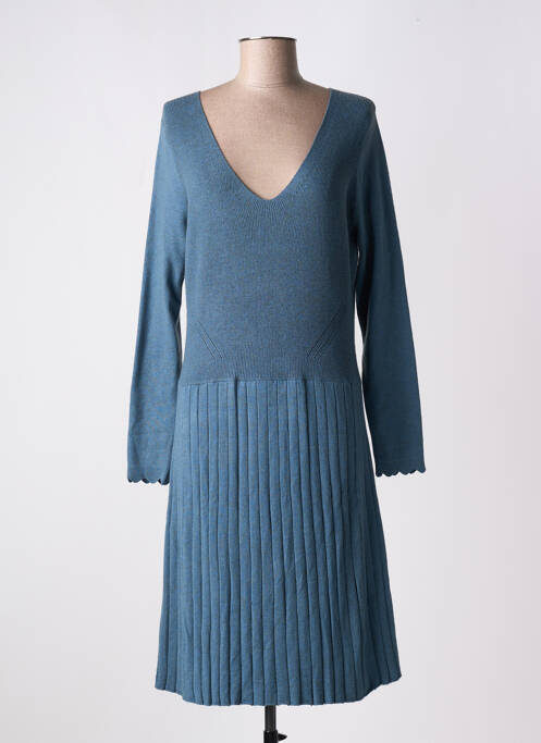 Robe mi-longue manches longues manches longues bleu LA FIANCEE DU MEKONG femme
