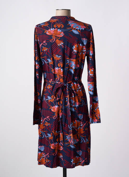 Robe mi-longue imprimé fleurs manches longues bleu LA FIANCEE DU MEKONG femme