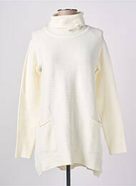 Pull col roulé tissage côtelé manches longues beige KALISSON femme