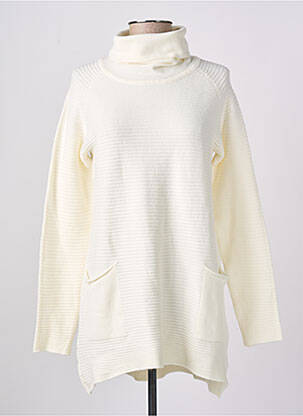 Pull col roulé tissage côtelé manches longues beige KALISSON femme