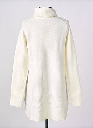 Pull col roulé tissage côtelé manches longues beige KALISSON femme