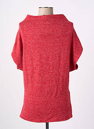 Pull col bateau manches courtes rouge POISSONS BLANCS femme