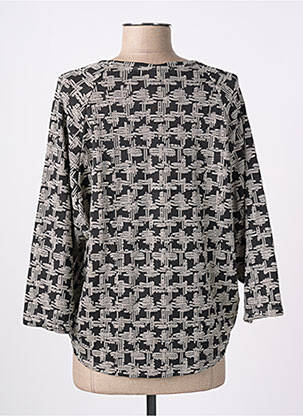 T-shirt imprimé fantaisie manches 3/4 noir POISSONS BLANCS femme