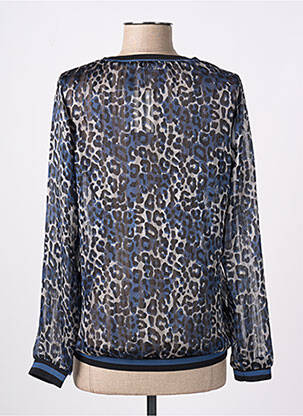 Blouse légère et transparente manches longues bleu GEISHA femme