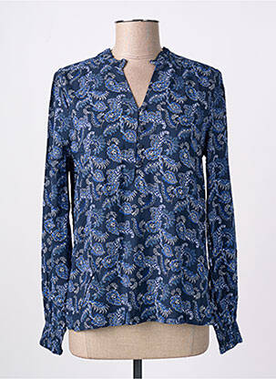 Blouse imprimé fleurs manches longues bleu B.YOUNG femme