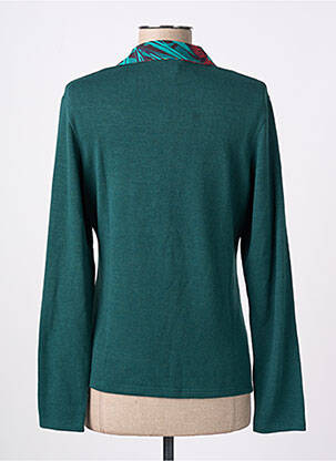 Pull coupe cintrée manches longues vert KALISSON femme