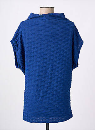 Top tissage jersey manches courtes bleu POISSONS BLANCS femme