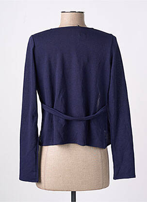 Gilet manches longues manches 3/4 bleu POISSONS BLANCS femme