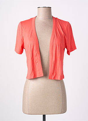 Gilet manches courtes col v orange CHRISTINE LAURE femme
