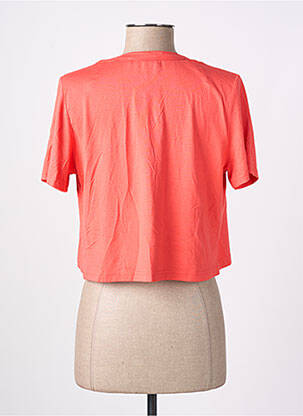 Gilet manches courtes col v orange CHRISTINE LAURE femme