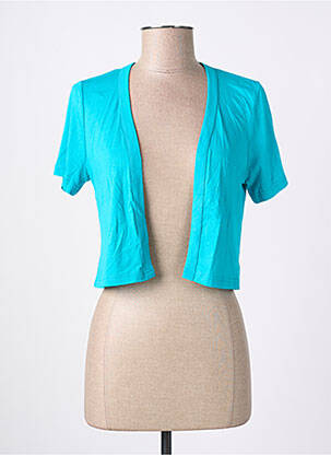 Gilet manches courtes col v bleu CHRISTINE LAURE femme