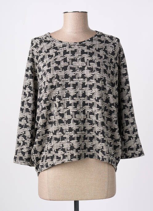 T-shirt noir POISSONS BLANCS pour femme