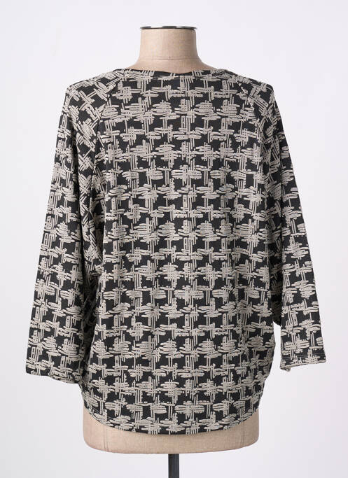 T-shirt noir POISSONS BLANCS pour femme