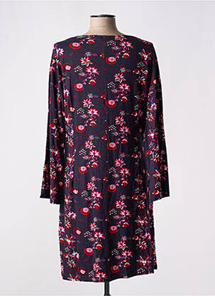 Robe mi-longue imprimé fleurs manches longues bleu LA FIANCEE DU MEKONG femme