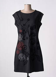 Robe courte manches courtes manches courtes noir KALISSON femme
