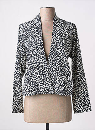 Veste chic tissage crêpe noir POISSONS BLANCS femme