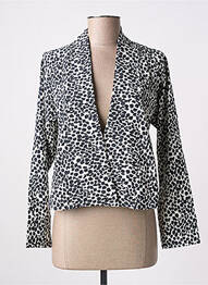 Veste chic col v noir POISSONS BLANCS femme