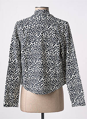 Veste chic tissage crêpe noir POISSONS BLANCS femme