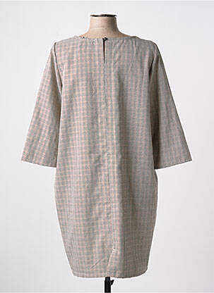 Robe courte manches 3/4 manches 3/4 beige POISSONS BLANCS femme