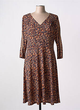 Robe mi-longue manches 3/4 manches 3/4 bleu DIANE LAURY femme