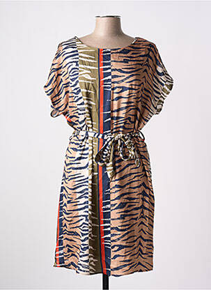 Robe courte manches courtes manches courtes beige AMELIE & AMELIE femme