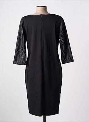 Robe mi-longue manches 3/4 manches 3/4 noir POISSONS BLANCS femme