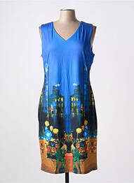 Robe mi-longue sans manche sans manche bleu SMASHED LEMON femme