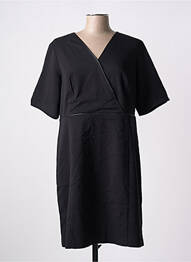 Robe courte fermeture zippée au dos manches courtes noir JULIE GUERLANDE femme