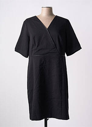 Robe courte fermeture zippée au dos manches courtes noir JULIE GUERLANDE femme