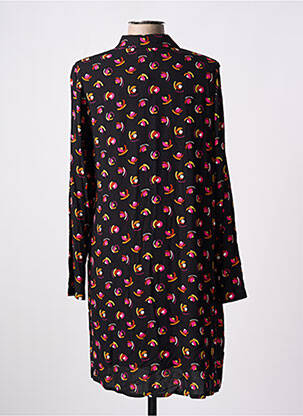 Robe mi-longue coupe fluide manches longues noir SURKANA femme