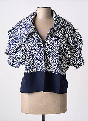 Veste casual coupe cintrée bleu POISSONS BLANCS femme