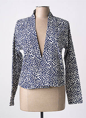 Veste casual coupe cintrée bleu POISSONS BLANCS femme