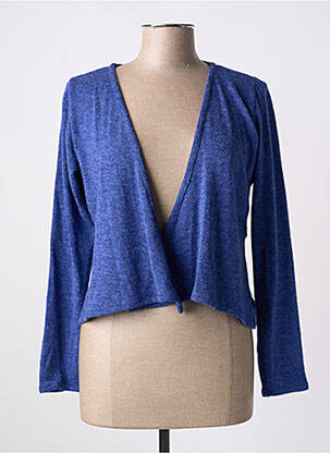 Gilet manches longues stretch bleu POISSONS BLANCS femme