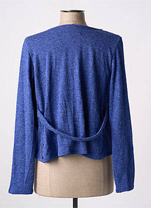 Gilet manches longues stretch bleu POISSONS BLANCS femme