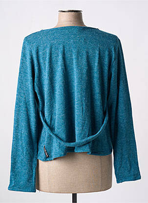 Gilet manches longues stretch vert POISSONS BLANCS femme