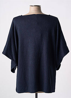 Pull stretch manches courtes bleu POISSONS BLANCS femme