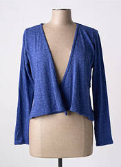 Gilet manches longues bleu POISSONS BLANCS pour femme seconde vue