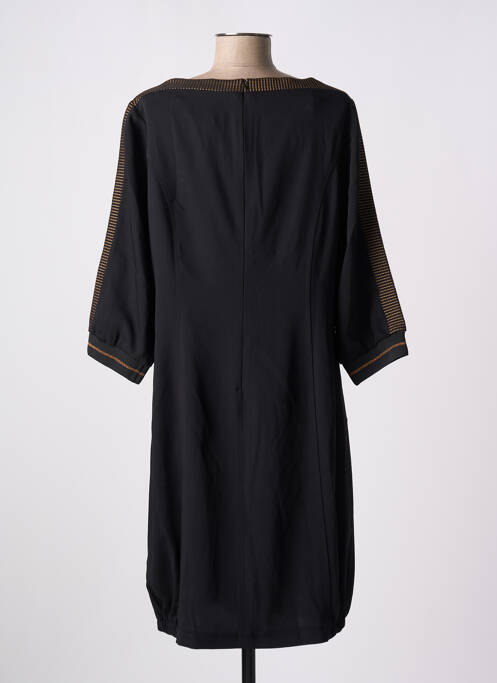 Robe mi-longue manches 3/4 manches 3/4 noir CHRISTINE LAURE femme