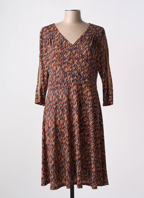 Robe mi-longue manches 3/4 manches 3/4 bleu DIANE LAURY femme